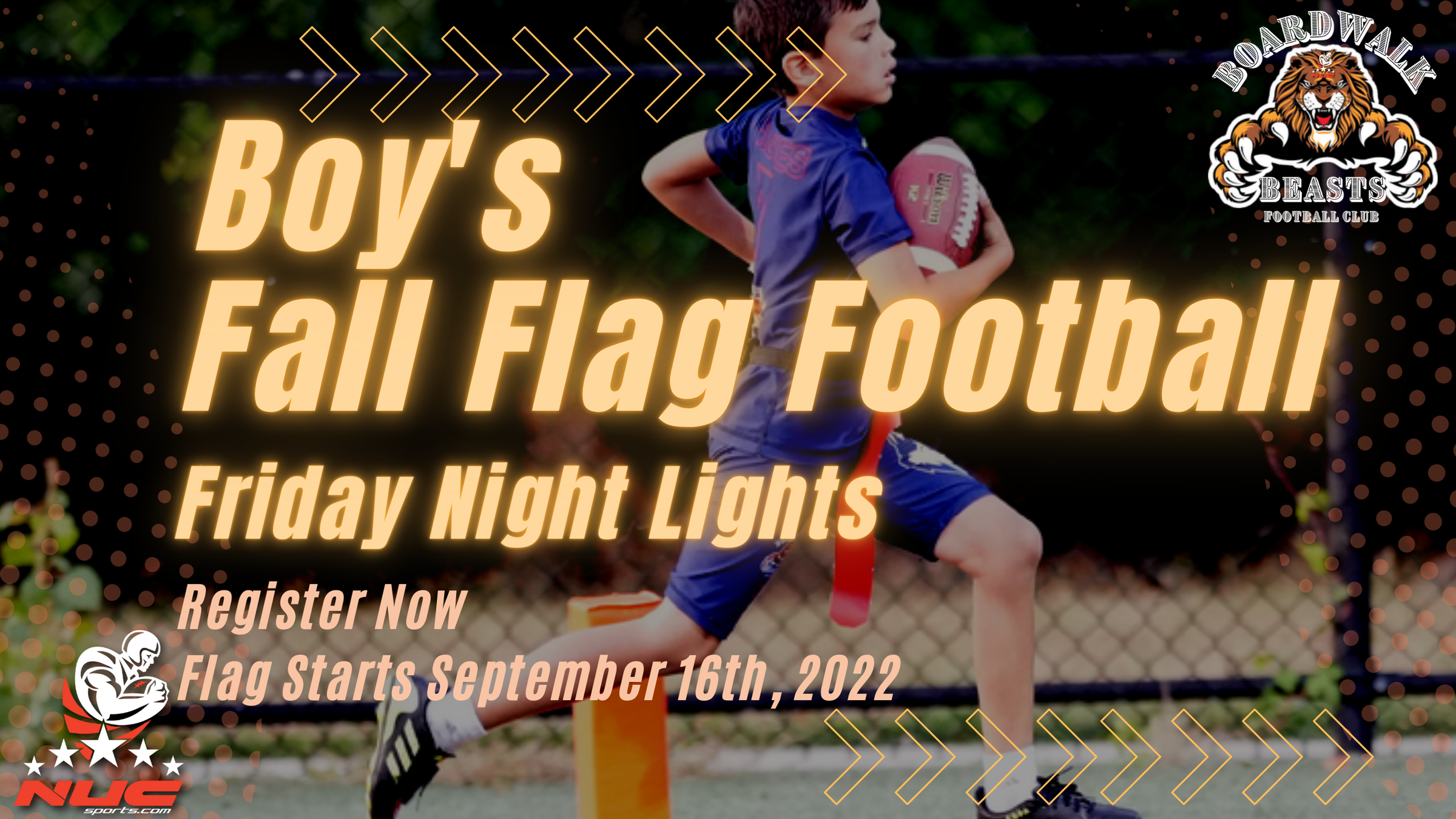 NUC Boardwalk Beasts Boys Summer Flag Football League U6, U8, U10